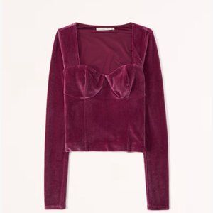 Abercrombie & Fitch  Long-Sleeve Velvet Corset Top